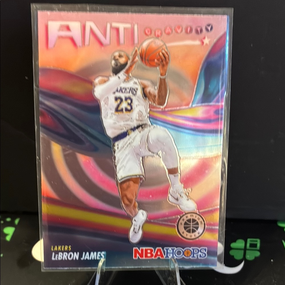 Panini NBA Hoops Trading Card - LeBron James with Red and Blue Accents